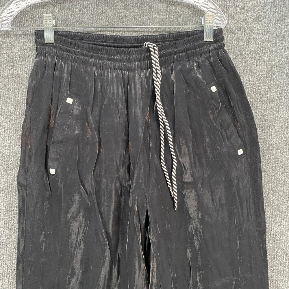Jamie Sadock Pants Womens M Black Pull‎ On Tapered Joggers Athleisure 90s Golf